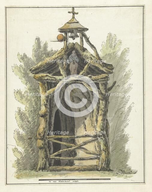 Hermitage with a statue of a saint, c.1782-c.1837. Creator: Pieter Bartholomeusz. Barbiers.