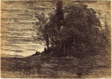 Hermit's Woods (Le Bois de l'ermite), 1858. Creator: Jean-Baptiste-Camille Corot