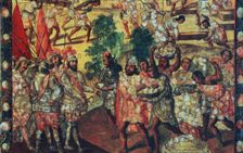 Hernán Cortés enters Cempoal and he's welcomed by the chief Gordo (Quauhtlaebana) who showers mea…