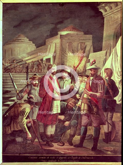 Hernán Cortés evening rush barracks Panfilo Narvaez, leaving it wounded and taken prisoner, the o…