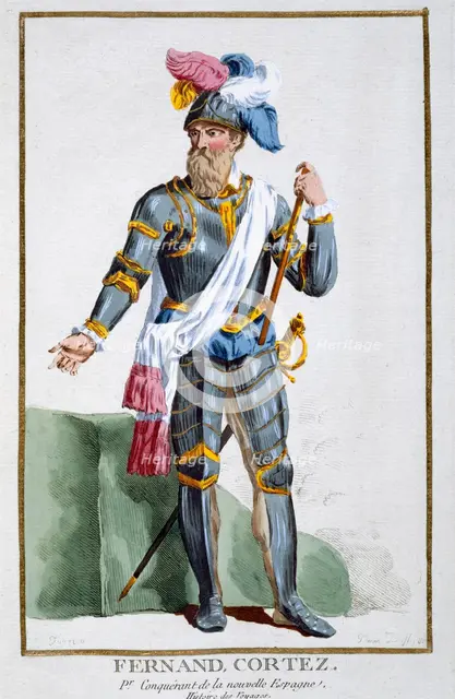 Hernan Cortes, Spanish conquistador, (1780). Creator: Pierre Duflos.