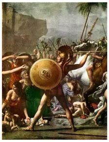 Hero worship: detail from The Intervention of the Sabine Women 1799 (1956)