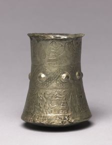 Hero and Animal Combat Beaker, 900-700 BC. Creator: Unknown