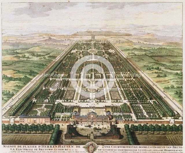 Herrenhausen: Castle and Gardens, c. 1745. Artist: Anonymous  