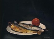 Herrings on a Plate c1910. Artist: Francis Derwent Wood