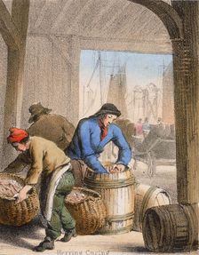Herring Curing c1845. Artist: Benjamin Waterhouse Hawkins