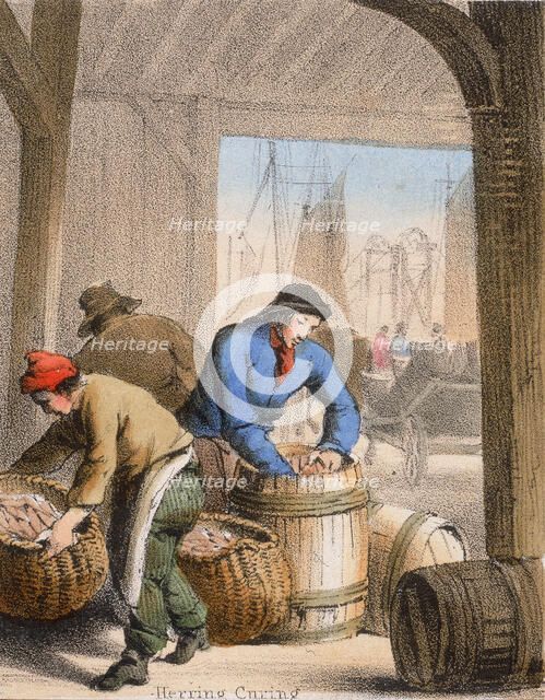 'Herring Curing', c1845. Artist: Benjamin Waterhouse Hawkins