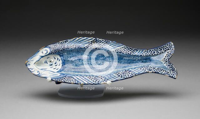 Herring Dish, Delft, c. 1740. Creator: Delftware.