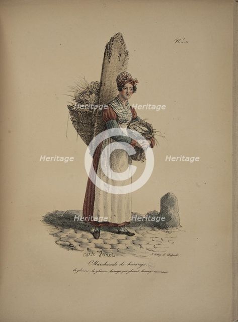 Herring Merchant. From the Series "Cris de Paris" (The Cries of Paris), 1815. Creator: Vernet, Carle (1758-1836).