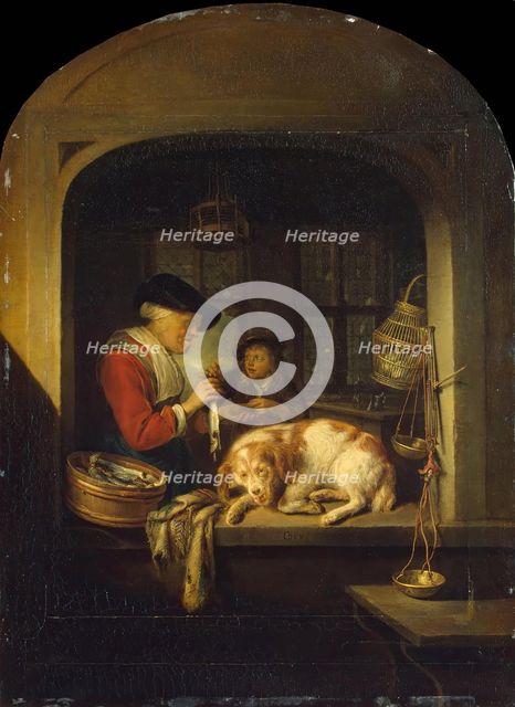 Herring Seller, 1673. Creator: Gerrit Dou.