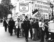 Herut anti-PLO march, Trafalgar Square, London, 24 August 1975. Creator: Unknown