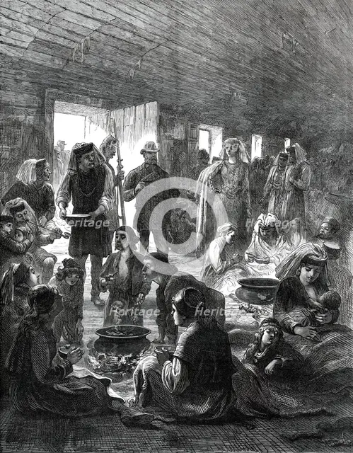 Herzegovinian Refugees at Ragusa, from a sketch by our special artist, 1876. Creator: Unknown.