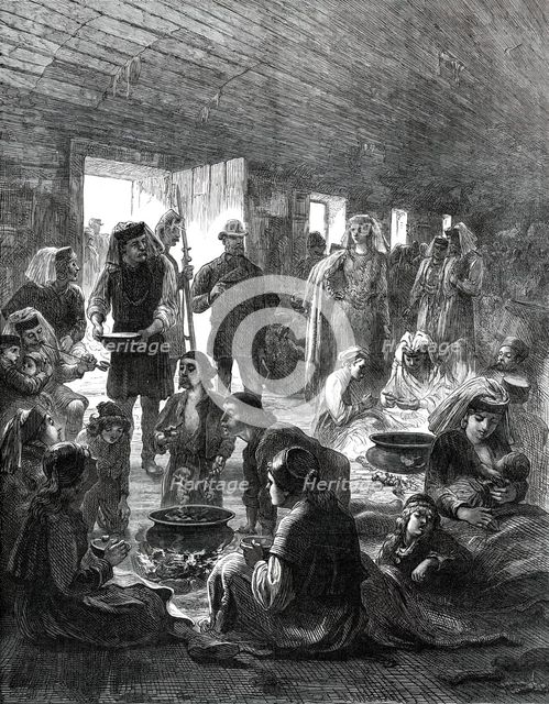 Herzegovinian Refugees at Ragusa, from a sketch by our special artist, 1876. Creator: Unknown.