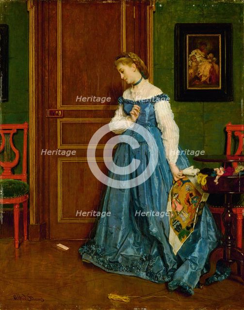 Hesitation (Madame Monteaux?), c. 1867. Creator: Alfred Stevens.