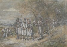 Hessian farm youths, c1840s. Creator: Jakob Dielmann