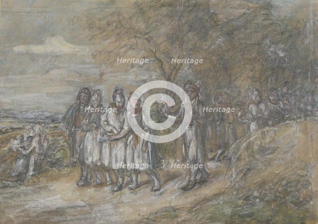 Hessian farm youths, c1840s. Creator: Jakob Dielmann.