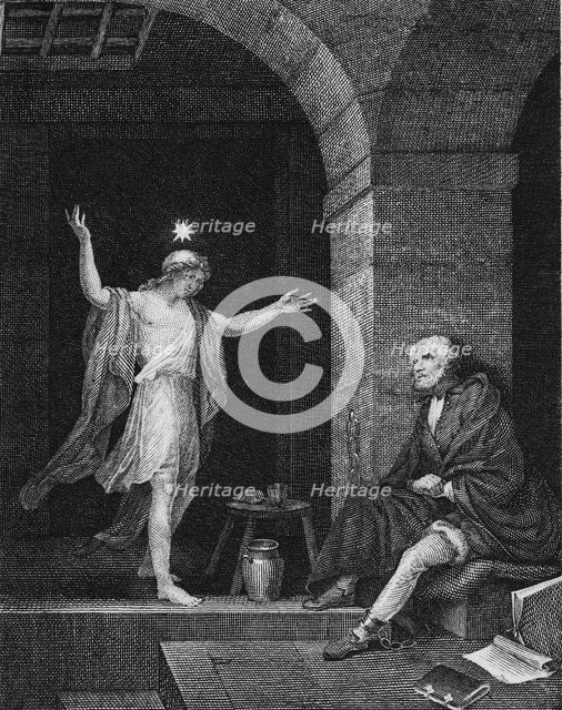 Hesper Appearing to Columbus in Prison, 1800s. Creator: Delignon, Jean-Louis (1755-1804).