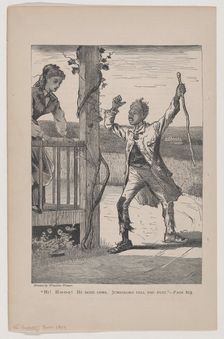 Hi! Ho-o-o! He Done Come. Jumboloro Tell you Fust (The Galaxy, An Illustrated Magazin..., June 1869. Creator: Unknown