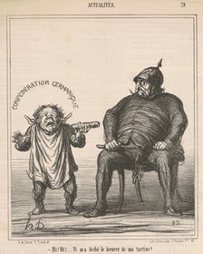 Hi! hi! ... Il m'a léché le beurre de ma tartine, 19th century. Creator: Honore Daumier