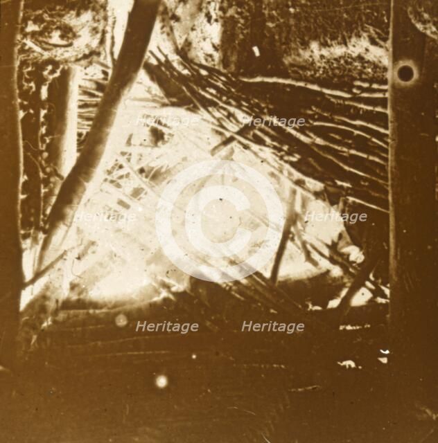 Hit from a 75 automatic anti-aircraft gun, c1914-c1918. Artist: Unknown.