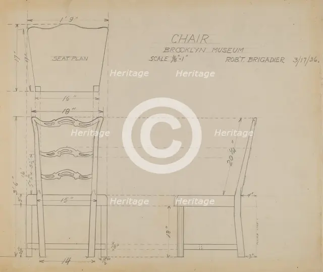 Hitchcock Chair, c. 1936. Creator: Robert Brigadier.