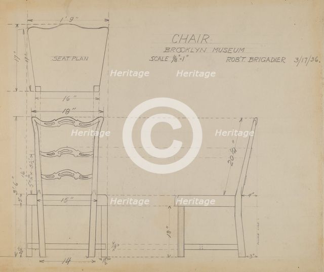 Hitchcock Chair, c. 1936. Creator: Robert Brigadier.
