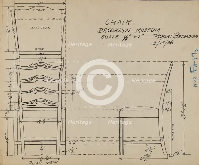 Hitchcock Chair, c. 1936. Creator: Robert Brigadier.