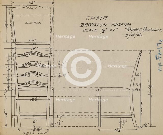Hitchcock Chair, c. 1936. Creator: Robert Brigadier.