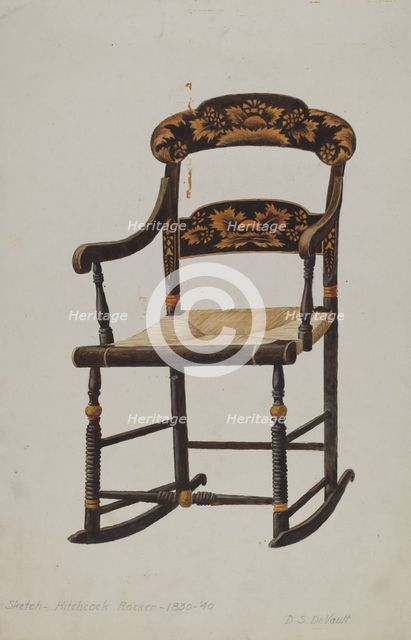 Hitchcock Rocker, 1935/1942. Creator: David S De Vault.
