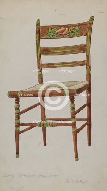 Hitchcock Side Chair, 1935/1942. Creator: David S De Vault.