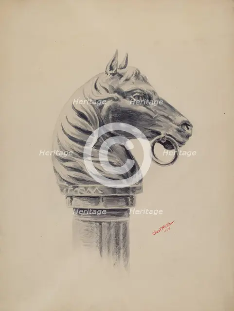 Hitching Post, 1938. Creator: Charles Moss.