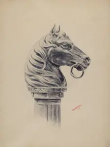 Hitching Post, 1938. Creator: Charles Moss