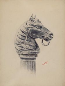 Hitching Post, 1938. Creator: Charles Moss