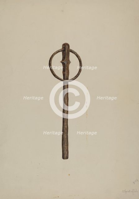 Hitching Post, c. 1937. Creator: Cornelius Christoffels.