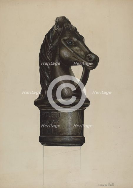 Hitching Post, c. 1937. Creator: Eleanor Kroll.