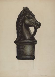 Hitching Post, c. 1937. Creator: Eleanor Kroll