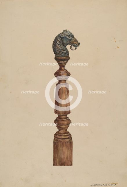Hitching Post, c. 1937. Creator: Gladys Phillips.