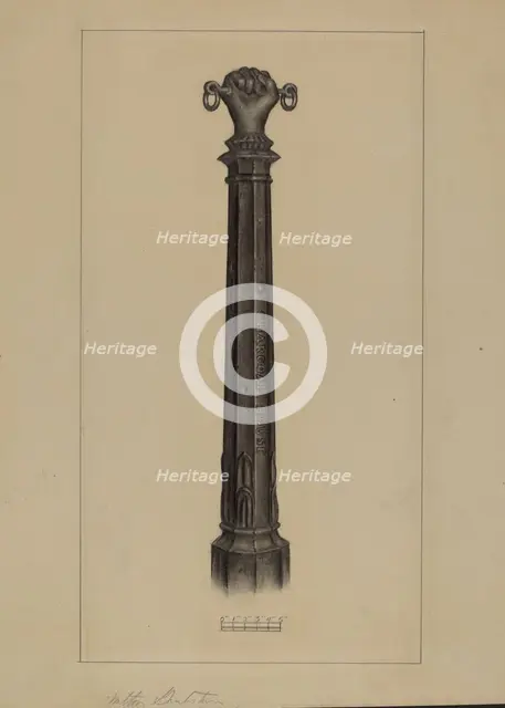 Hitching Post, c. 1937. Creator: Milton Grubstein.