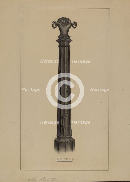 Hitching Post, c. 1937. Creator: Milton Grubstein.
