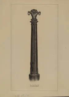 Hitching Post, c. 1937. Creator: Milton Grubstein