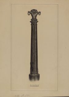 Hitching Post, c. 1937. Creator: Milton Grubstein