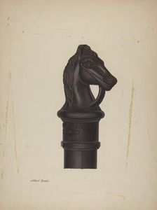 Hitching Post, c. 1941. Creator: Albert Rudin