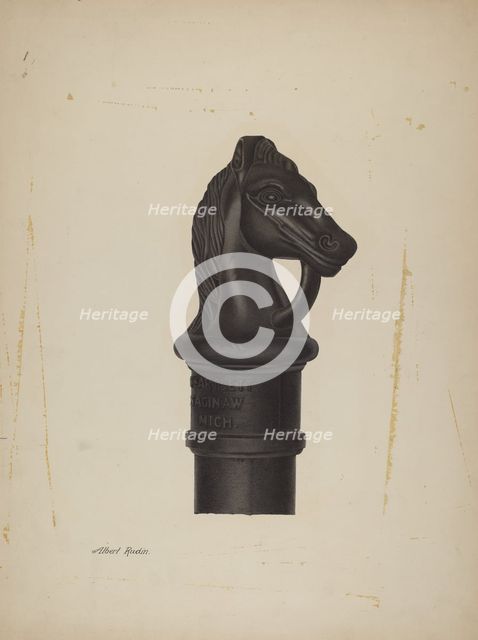 Hitching Post, c. 1941. Creator: Albert Rudin.