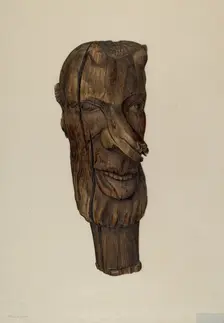 Hitching Post Finial, c. 1940. Creator: Mina Lowry