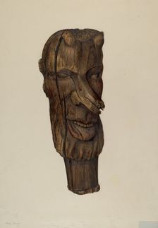 Hitching Post Finial, c. 1940. Creator: Mina Lowry
