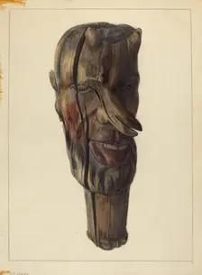 Hitching Post Finial, c. 1940. Creator: Mina Lowry