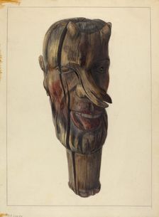 Hitching Post Finial, c. 1940. Creator: Mina Lowry
