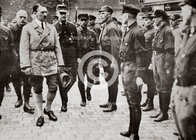 Hitler inspecting a group of SA Members during World War II, Germany, 1939-1945. Artist: Unknown