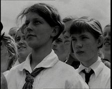 Hitler Youth Listening to a Speech, 1930s. Creator: British Pathe Ltd
