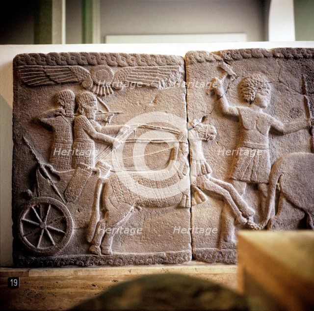 Hittite relief of a chariot. Artist: Unknown